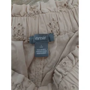 Aerie Womens Eyelet Shorts Beige Small thumbnail 2