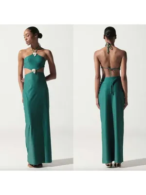 Baobab Kira Maxi Dress in Emerald Green Size Large thumbnail 2