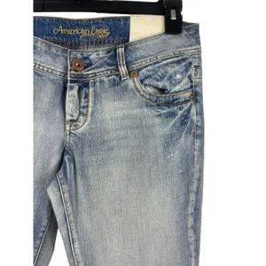 VTG American Eagle 90s Y2K Antique Wash Super Low Rise Skinny Flare 10R NOS thumbnail 4