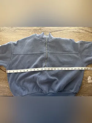 Sundry dark gray quarter‎ zip pullover sweatshirt size 1 - small thumbnail 6