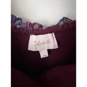 Cleobella Elizabeth Mini Dress‎ Size XS Purple Confetti Metallic Bubble Sleeve thumbnail 5