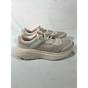 Skechers‎ Max Cushioning Mesh Sneakers Women 9.5 Gray Pink Natural Rocker Sole thumbnail 3
