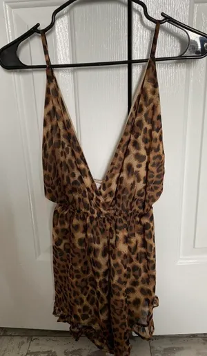 American Threads Open Back Cheetah Romper thumbnail 1