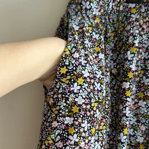 LOFT Paperbag Waist Cropped Flowy Floral Print Pants, Black/Multi, Size Large thumbnail 7