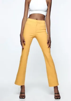 ZARA NWT  MINI FLARE PANTS Tangerine thumbnail 7
