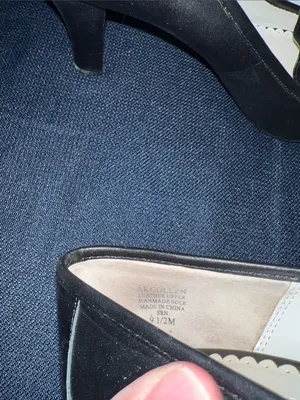 Anne Klein Black Leather Loafers with Silver Chain Accent 9 1/2M thumbnail 5