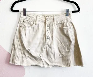 We The Free Denim‎ Mini Skirt Free People Women's Size 26 Distressed thumbnail 1