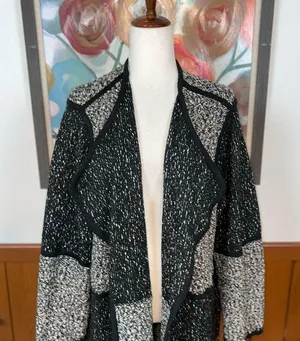 Pretty Calvin Klein Marled Knit Sweater Coat! thumbnail 2