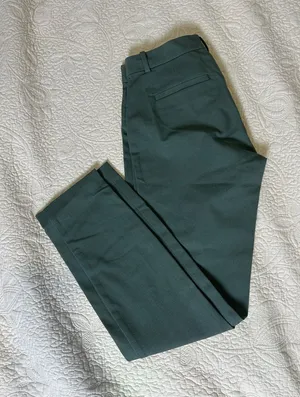 GAP Women's Dark Teal Straight Dress Pants thumbnail 1