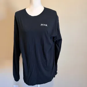 Victoria's Secret PINK Oversized Black Logo Campus Long sleeve Tee size large thumbnail 4