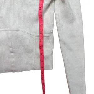 Abercrombie & Fitch Scoop Neck Long Sleeve Sweater Top White Small thumbnail 5