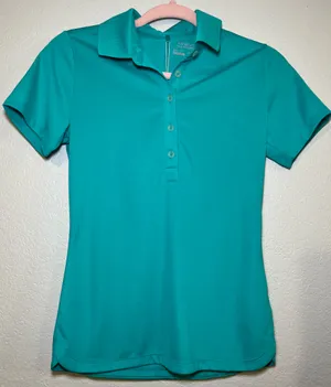 Nike Golf Womens Dri-FIT Tour Performance Polo Shirt Teal Blue NWT Cool Size XS thumbnail 1