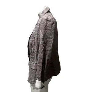 Free People Blazer Womens Size M Brown Plaid Single Button Notched Lapel thumbnail 5