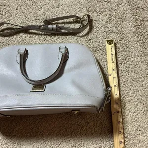 Dooney & Bourke Saffiano Leather Dome Satchel‎ Light Grey Crossbody Bag thumbnail 4