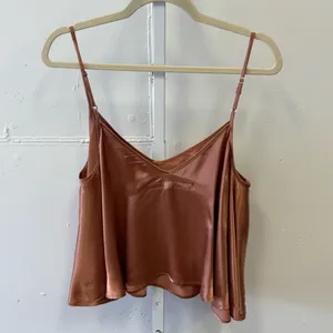 Enza Costa Satin Strappy Satin Swing Style Camisole‎ Bronze Large thumbnail 3
