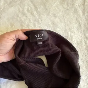 VICI Black Ribbed Cut Out Waist Maxi Dress Women's Size Small thumbnail 11