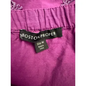 Boston Proper Metallic Lace Detail Off The Shoulder Shift Dress Women’s M Purple thumbnail 9