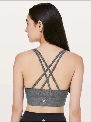 Lululemon Energy Bra *Long Line, Heathered Black, Size 6 thumbnail 3