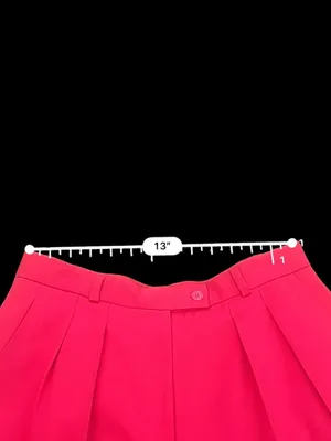 VTG Preston & York Wool Shorts Womens 12 Red Pleated High Waist Lined 90s 26W thumbnail 6