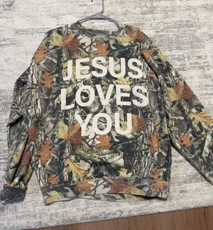 Jesus Loves You Camo Crewneck thumbnail 1