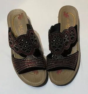 M G Slide Sandals with Rhinestones. Size 8 1/2. thumbnail 1