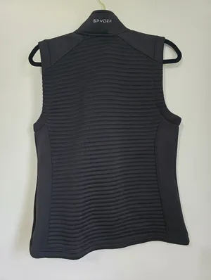 SPYDER Ferrara Black Quilted Vest with Pink Logo thumbnail 2