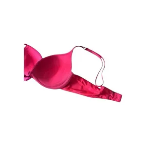 Victoria’s Secret Push Up Bra 34B Plunge Neon Pink Underwire Purple Floral Lace thumbnail 6