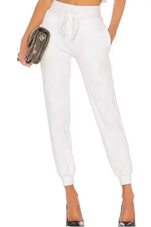 THE RANGE Primary Rib Jogger Sweatpants in White Women’s Size Small thumbnail 1
