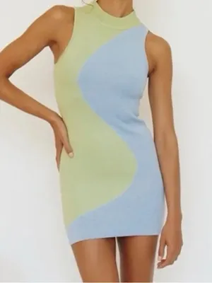 Verge Girl VRG GRL Knit Mock Neck Summer Minidress thumbnail 1