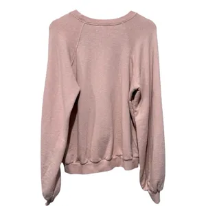 Ulla Johnson Sweatshirt Sz L Blush Pink Cotton Puff Sleeve Crew Neck Pullover thumbnail 2