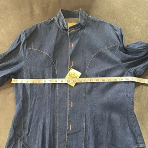 Vintage Stubbs Collection Denim Button-Up Long Sleeve Shirt NO BUTTONS Size L thumbnail 6