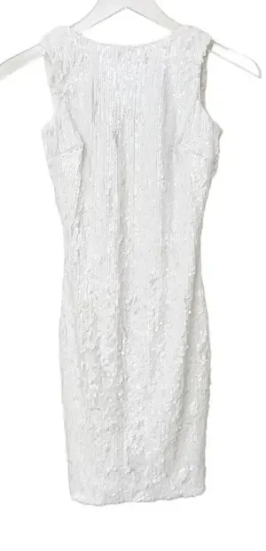 DRESS THE POPULATION White Sequin Bodycon Mini Dress size‎ XS thumbnail 1