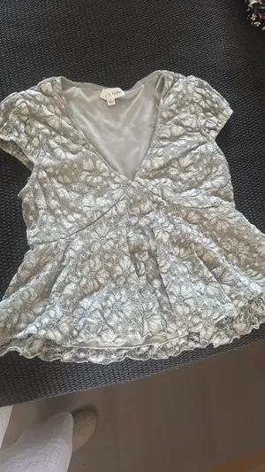 La Peche cropped blouse Silver Size L thumbnail 3
