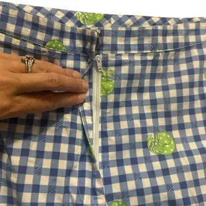 Lilly Pulitzer Blue Cotton Capri Hermit Crab Gingham Check Pants White Lbl 10 thumbnail 8