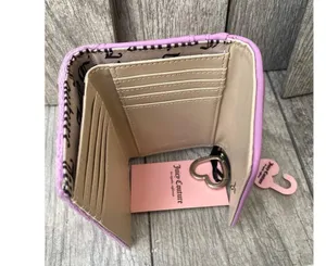 Juicy Couture Violet Velour Trifold Wallet with Heart Keychain-Wing it thumbnail 4