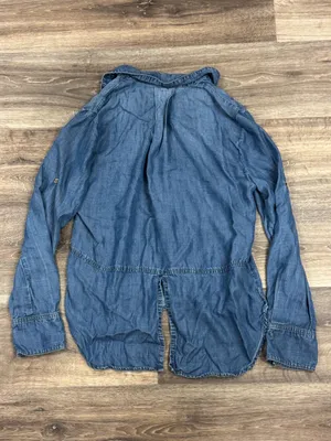 Anthropologie Cloth + Stone Chambray Split Back Button Down Top Women’s Small thumbnail 6
