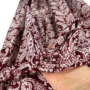 Lauren Ralph Lauren Burgundy White‎ Paisley 3/4 Sleeve Belted Midi Dress Size 8 thumbnail 4