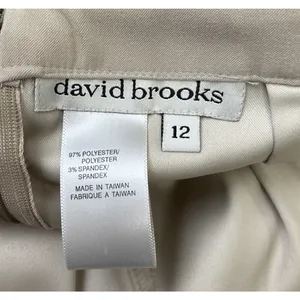 David Brooks Skirt Size 12 Neutral Tan Faux Suede Minimalist Modest Straight thumbnail 6