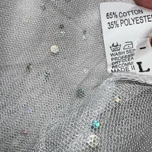 White mesh Sparkly top. Silver Size L thumbnail 6