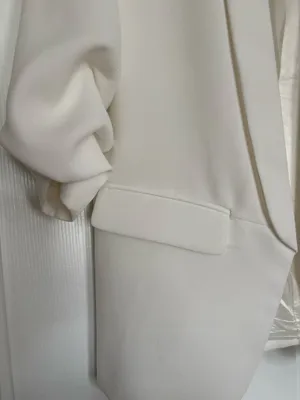 Zara Woman Longline Blazer — White, Size M thumbnail 2