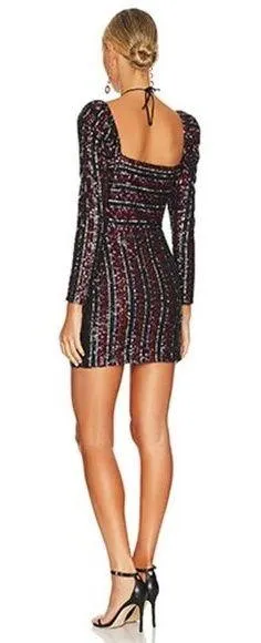 Saylor Multi Didion Sequin Long Sleeve Holiday Mini Dress Size S thumbnail 2