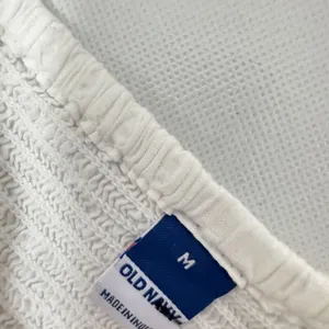 Old Navy Top Womens Med Peasant Eyelet White Blue Embroidery Boho Tie Back New thumbnail 4