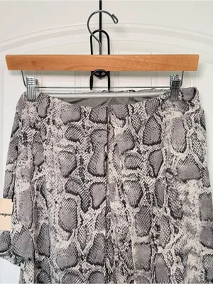 Superdown Women’s Small Gray Snake Print Draped Jumpsuit Romper Asymmetrical Y2K thumbnail 6