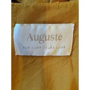 Auguste The‎ Label Shirt Women 4 Yellow Ocher Swiss Dot Frida Wrapped Blouse thumbnail 11