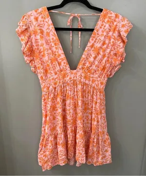 STILLWATER Jessie Mini Dress Summer Sorbet Mini Dress Floral Print Size Small thumbnail 5