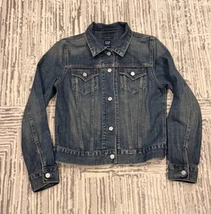 Gap Jeans women's medium blue denim stretch jacket thumbnail 1