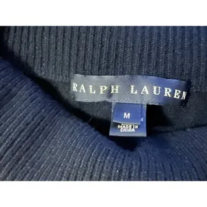 RALPH LAUREN Black Label black cashmere sweater jeweled button size M thumbnail 3