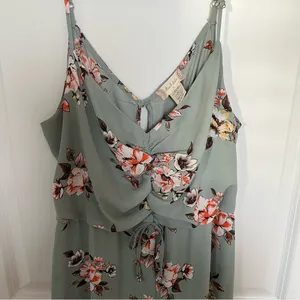Altar’d State Teal Floral Midi Dress Size XL NWOT thumbnail 2