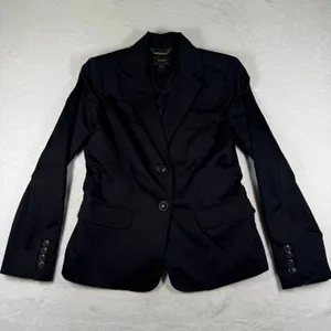 MNG Suit Mango Womens Black Two Button Tailored Blazer Jacket Size 12 568904 thumbnail 1