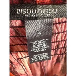 Bisou Bisou burnt orange abstract print smocked maxi dress size 4 thumbnail 6